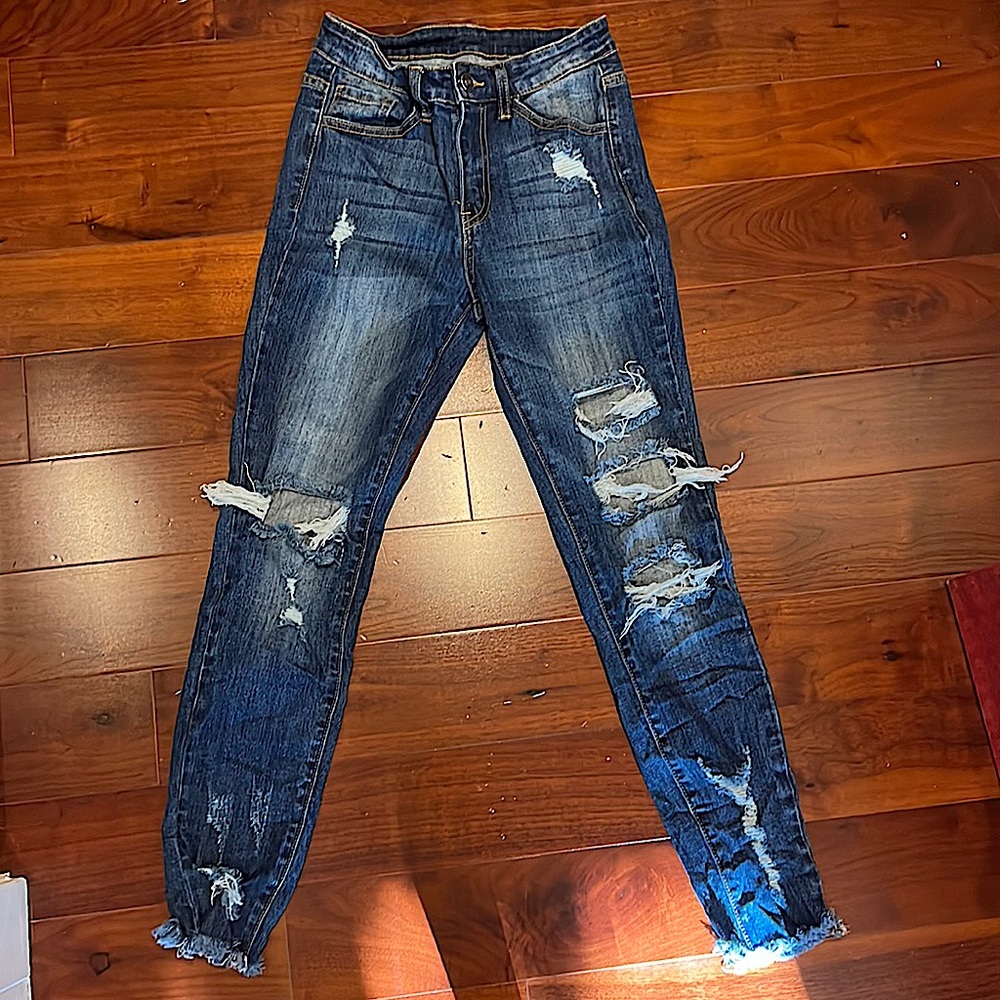 Kancan jeans distressed high rise